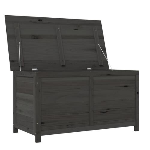Udendørs hyndeboks 100x50x56 cm massivt fyrretræ antracitgrå