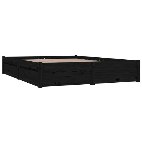 Sengeramme med skuffer 140x190 cm dobbelt sort