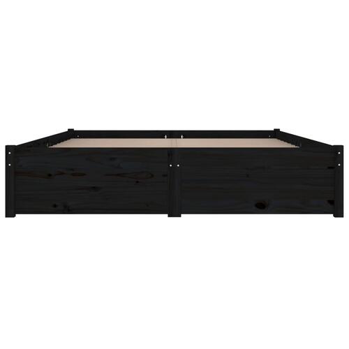 Sengeramme med skuffer 140x190 cm dobbelt sort