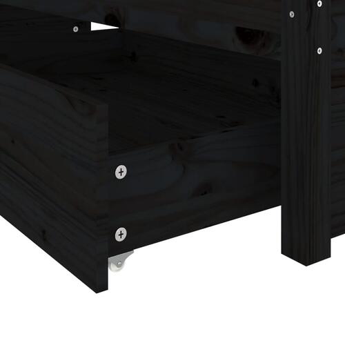 Sengeramme med skuffer 140x190 cm dobbelt sort