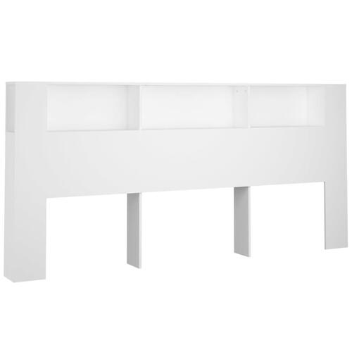 Sengegavl med opbevaring 220x18,5x104,5 cm hvid