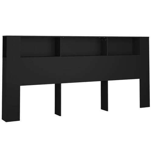 Sengegavl med opbevaring 220x18,5x104,5 cm sort