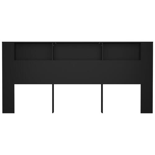 Sengegavl med opbevaring 220x18,5x104,5 cm sort
