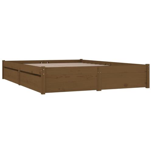 Sengeramme med skuffer 120x200 cm gyldenbrun