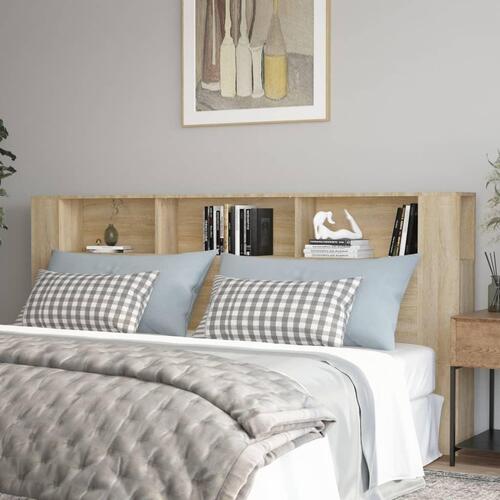 Sengegavl med opbevaring 220x18,5x104,5 cm sonoma-eg