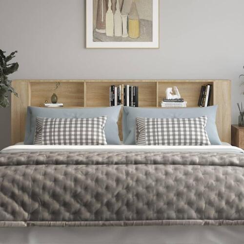 Sengegavl med opbevaring 220x18,5x104,5 cm sonoma-eg