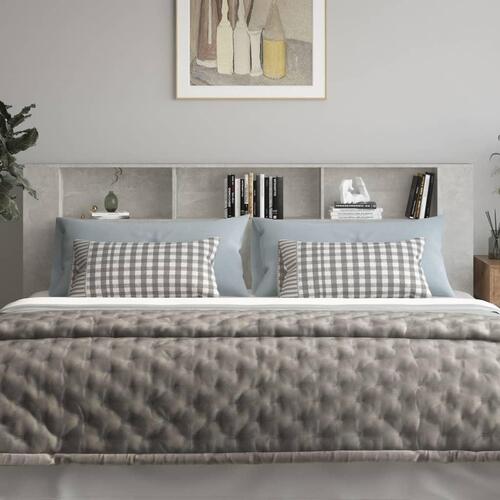 Sengegavl med opbevaring 220x18,5x104,5 cm betongrå