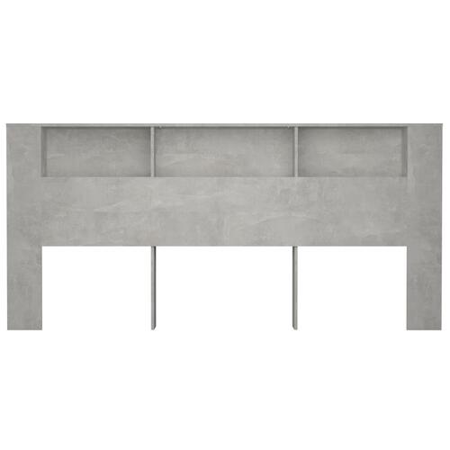 Sengegavl med opbevaring 220x18,5x104,5 cm betongrå