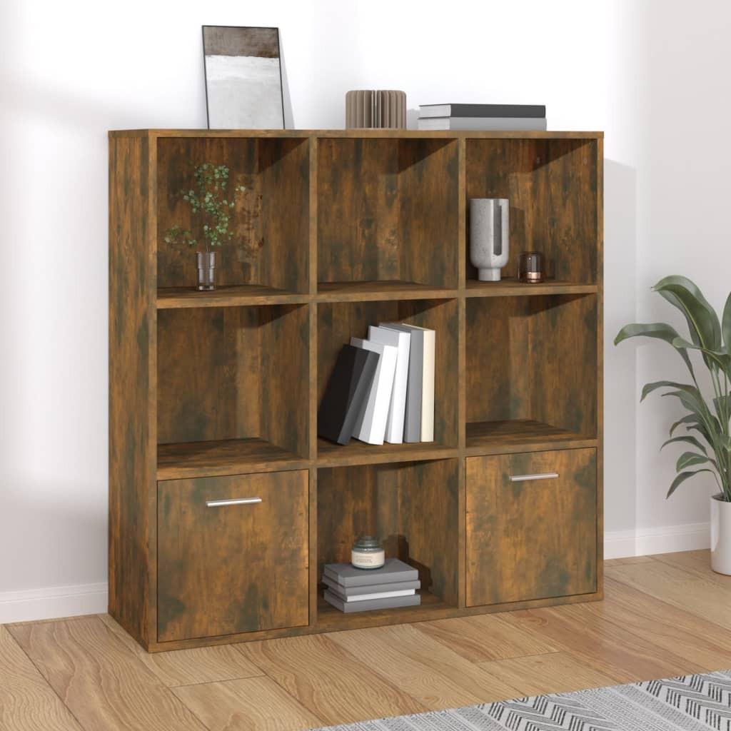 Bogreol 98x30x98 cm røget egetræsfarve