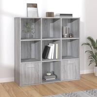 Bogreol 98x30x98 cm grå sonoma-eg