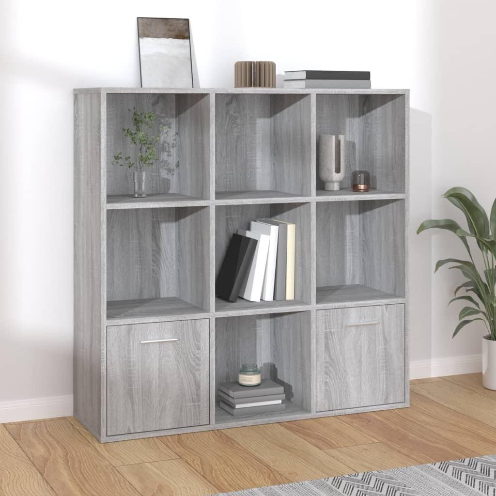 Bogreol 98x30x98 cm grå sonoma-eg