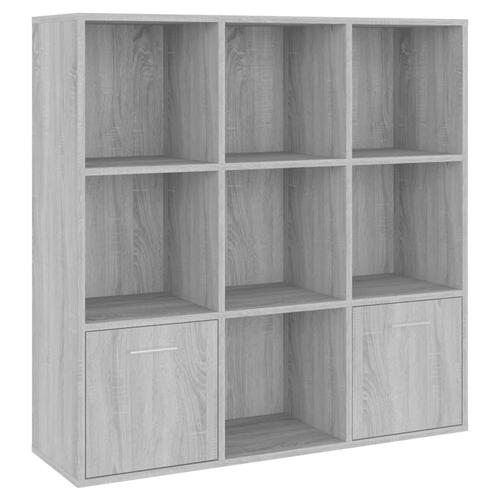 Bogreol 98x30x98 cm grå sonoma-eg