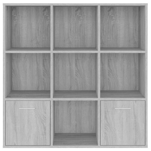 Bogreol 98x30x98 cm grå sonoma-eg