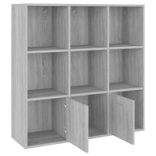 Bogreol 98x30x98 cm grå sonoma-eg