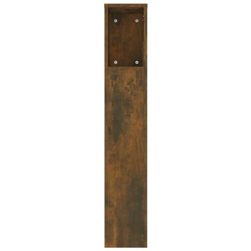 Sengegavl med opbevaring 220x18,5x104,5 cm røget egetræsfarve