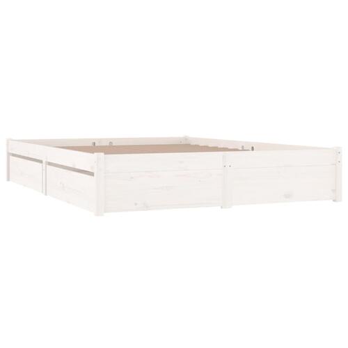 Sengeramme med skuffer 180x200 cm Super King hvid