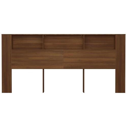Sengegavl med opbevaring 220x18,5x104,5 cm brun egetræsfarve