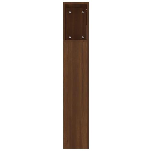 Sengegavl med opbevaring 220x18,5x104,5 cm brun egetræsfarve
