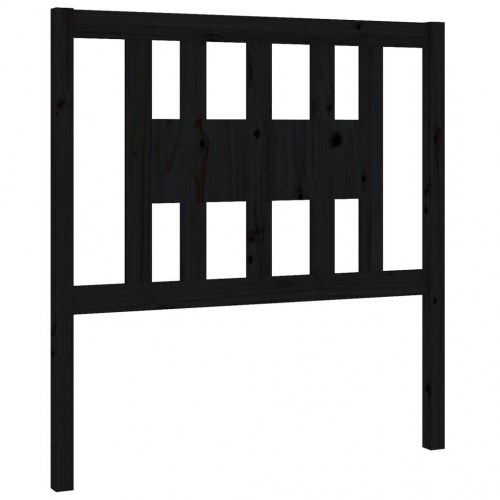 Sengegavl 96x4x100 cm i massivt fyrretræ - sort
