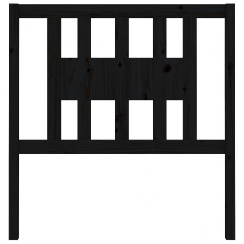 Sengegavl 96x4x100 cm i massivt fyrretræ - sort