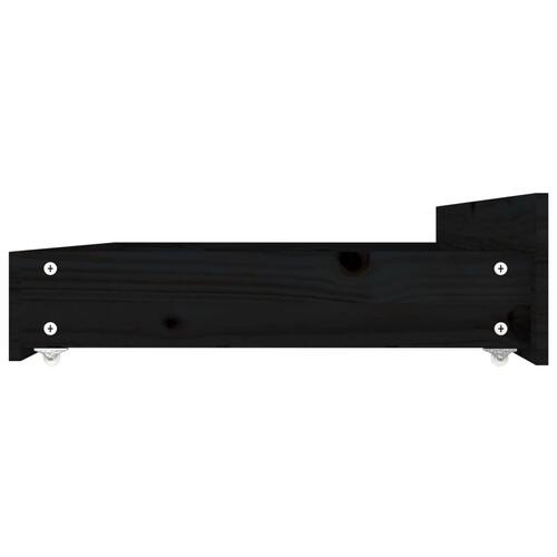 Sengeramme med skuffer 140x190 cm sort