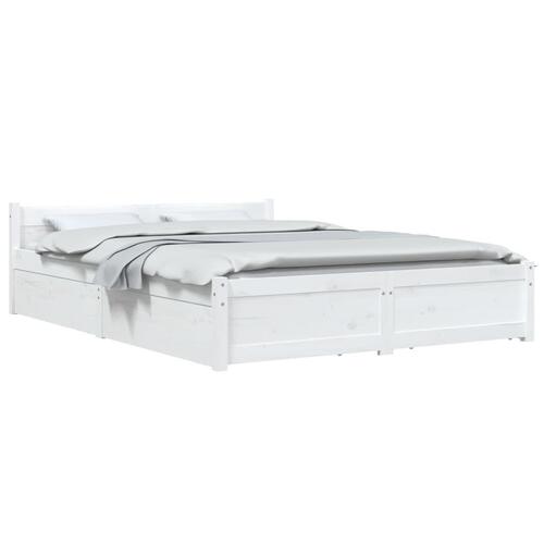 Sengeramme med skuffer 140x200 cm hvid