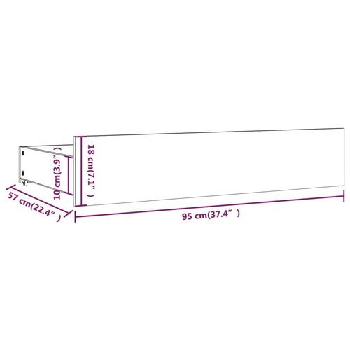 Sengeramme med skuffer 140x200 cm hvid