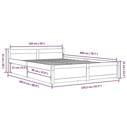 Sengeramme med skuffer 150x200 cm King Size