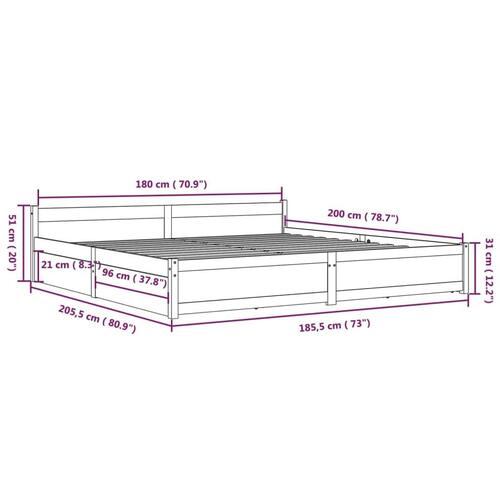 Sengeramme med skuffer 180x200 cm Super King