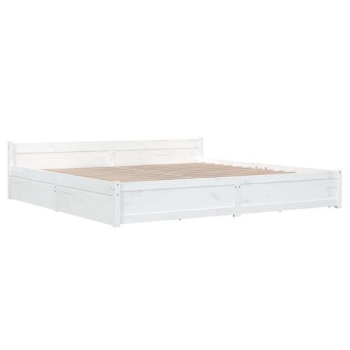 Sengeramme med skuffer 200x200 cm hvid