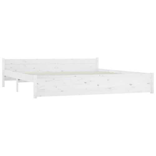 Sengeramme med skuffer 200x200 cm hvid