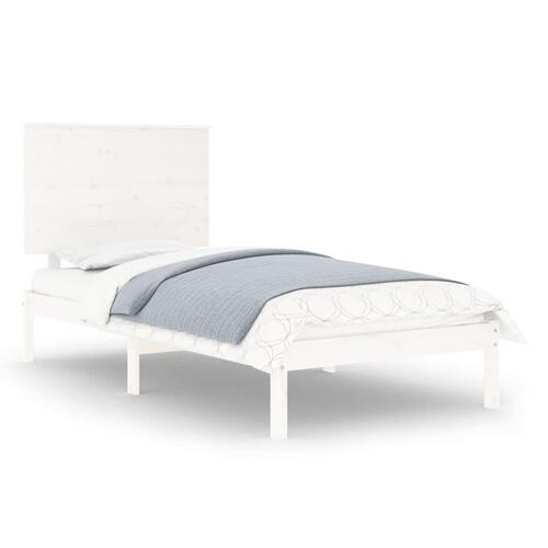 Sengeramme 90x200 cm massivt fyrretræ hvid