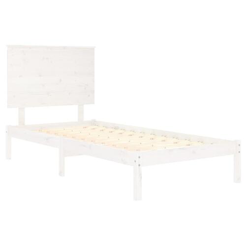 Sengeramme 90x200 cm massivt fyrretræ hvid