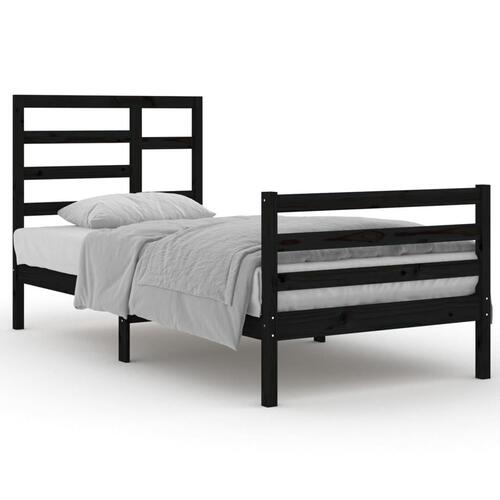 Sengeramme 90x200 cm massivt træ sort