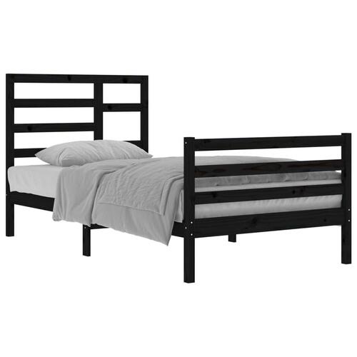 Sengeramme 100x200 cm massivt træ sort