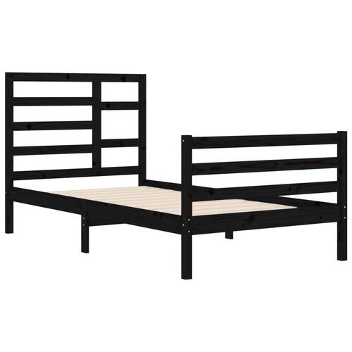 Sengeramme 100x200 cm massivt træ sort