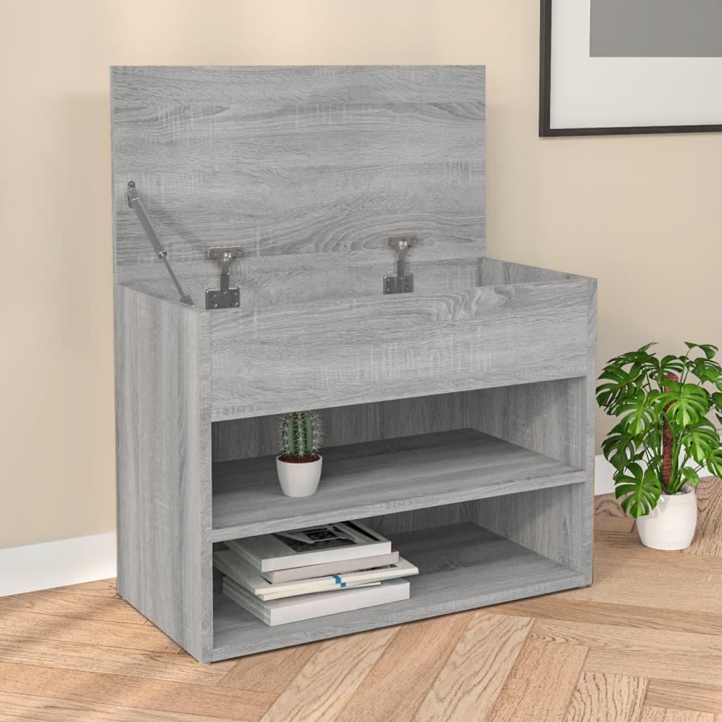 Skobænk 60x30x45 cm konstrueret træ grå sonoma-eg