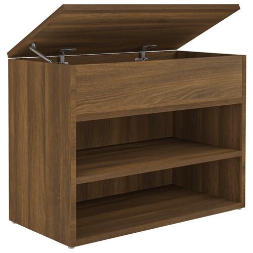 Skobænk 60x30x45 cm konstrueret træ brun egetræ
