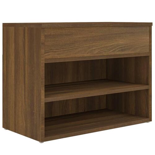 Skobænk 60x30x45 cm konstrueret træ brun egetræ