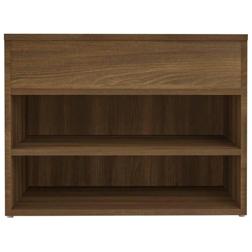 Skobænk 60x30x45 cm konstrueret træ brun egetræ
