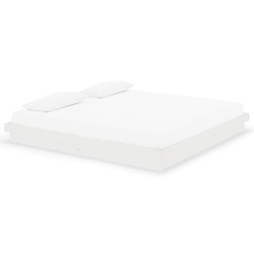 Sengeramme 200x200 cm massivt træ hvid