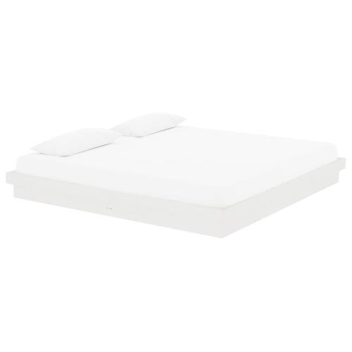 Sengeramme 200x200 cm massivt træ hvid
