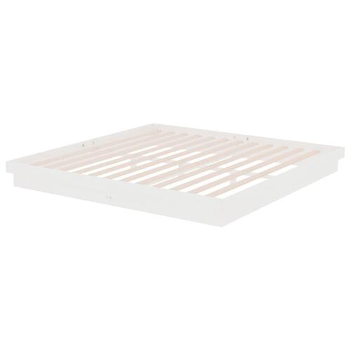 Sengeramme 200x200 cm massivt træ hvid