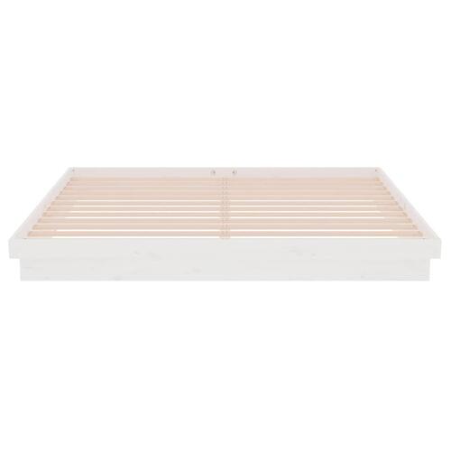 Sengeramme 200x200 cm massivt træ hvid
