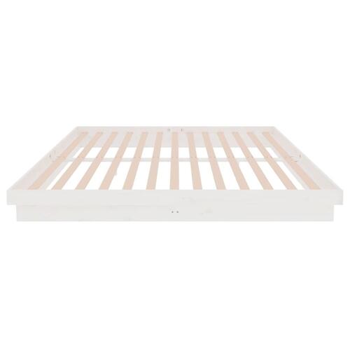 Sengeramme 200x200 cm massivt træ hvid