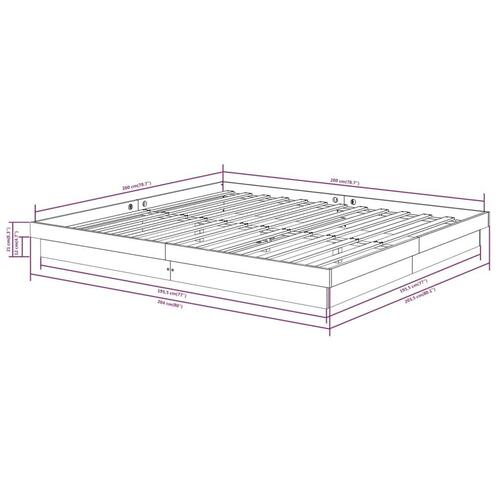 Sengeramme 200x200 cm massivt træ hvid