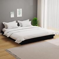 Sengeramme 200x200 cm massivt træ sort