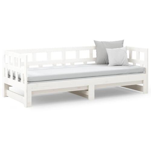 Daybed med udtræk 2x(80x200) cm massivt fyrretræ hvid