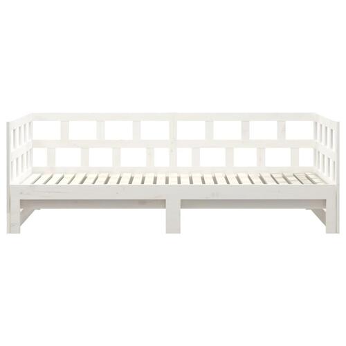 Daybed med udtræk 2x(80x200) cm massivt fyrretræ hvid