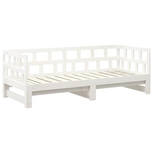 Daybed med udtræk 2x(80x200) cm massivt fyrretræ hvid